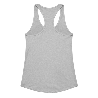 Heather Gray tank top with graphic of bull skull emblem and the word cowboys atop a desert scene with a rope border #heathergray