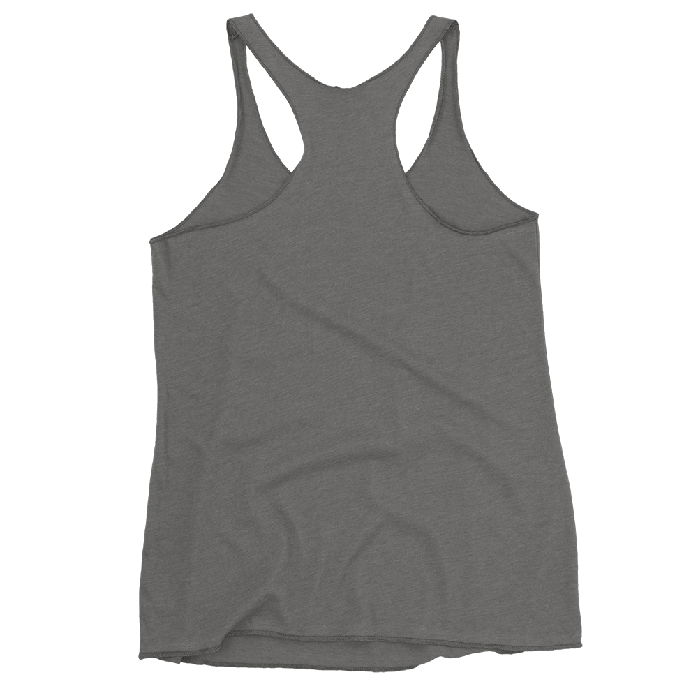 Gray tank top with graphic of bull skull, aztec pattern and the word howdy above #gray