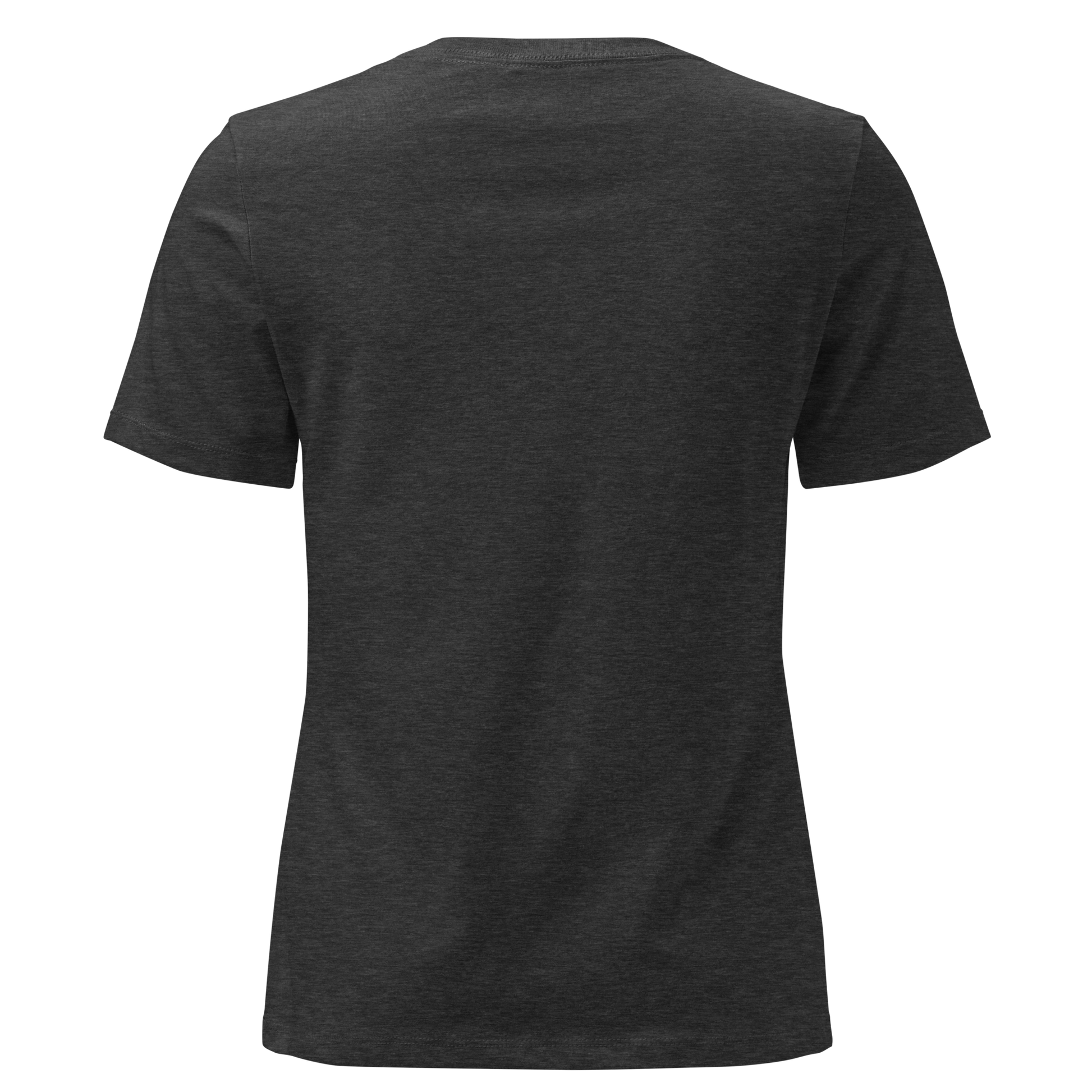 Dark Grey Heather t-shirt with graphic of desert landscape, cacti, roses, bull skull and sun. #darkgreyheather