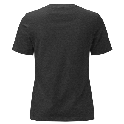 Dark Grey Heather t-shirt with graphic of desert landscape, cacti, roses, bull skull and sun. #darkgreyheather