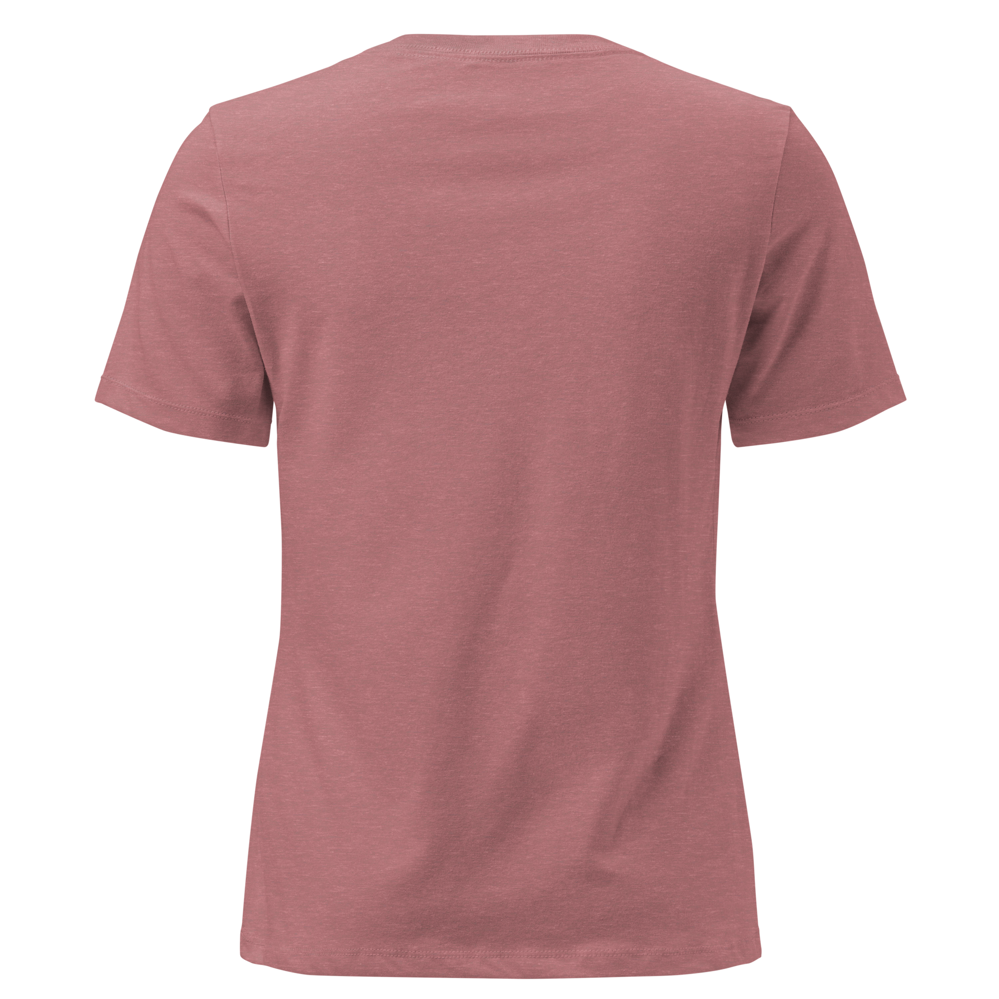 Heather Mauve t-shirt with graphic of desert landscape, cacti, roses, bull skull and sun. #heathermauve