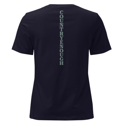 Navy t-shirt with dark green bull skull and mirrored cacti on a desert landscape #navy