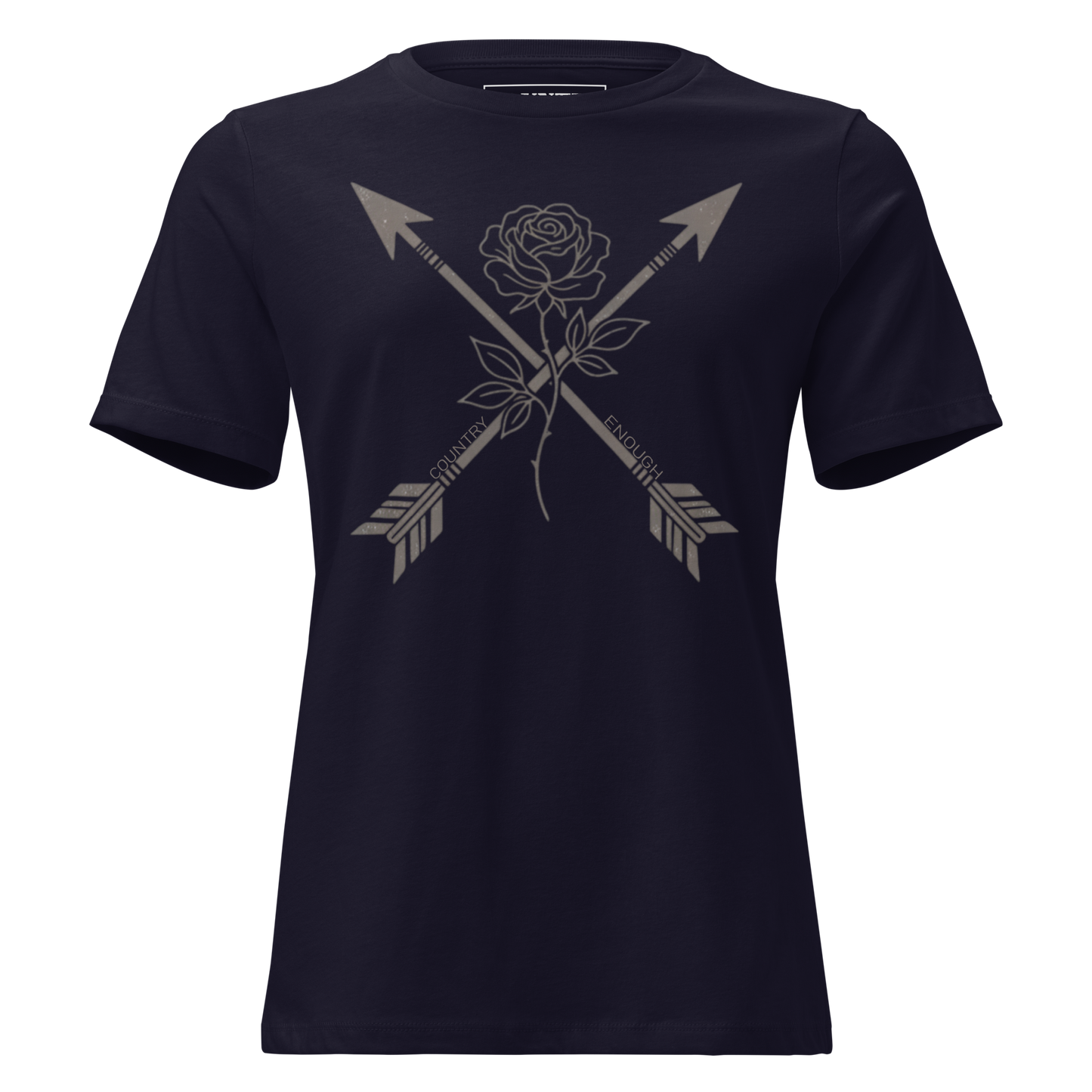 Navy t-shirt with arrows and rose graphic #navy