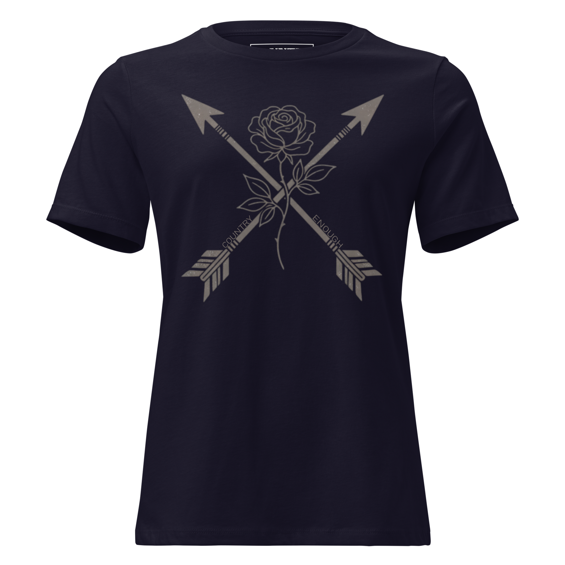 Navy t-shirt with arrows and rose graphic #navy