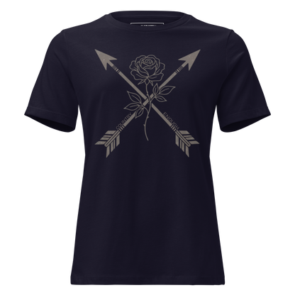 Navy t-shirt with arrows and rose graphic #navy