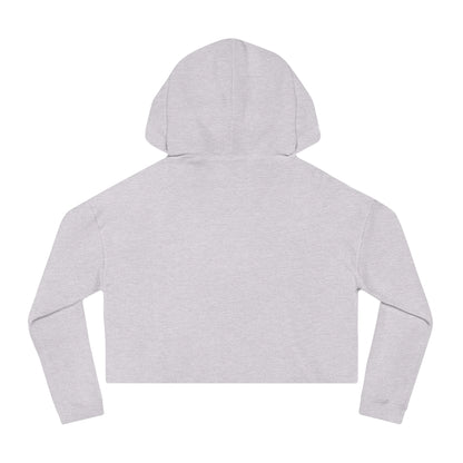 Heather Gray crop hoodie with graphic of longhorn, cacti, and mountains over a retro background with words cold beer and honky tonks #heathergray