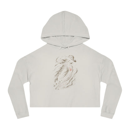 Bone crop hoodie with a cowgirl with a red heart graphic #bone