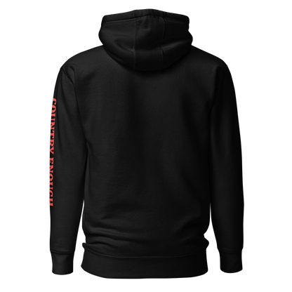 Black hoodie with graphic of cowgirl in front of a desert landscape #black