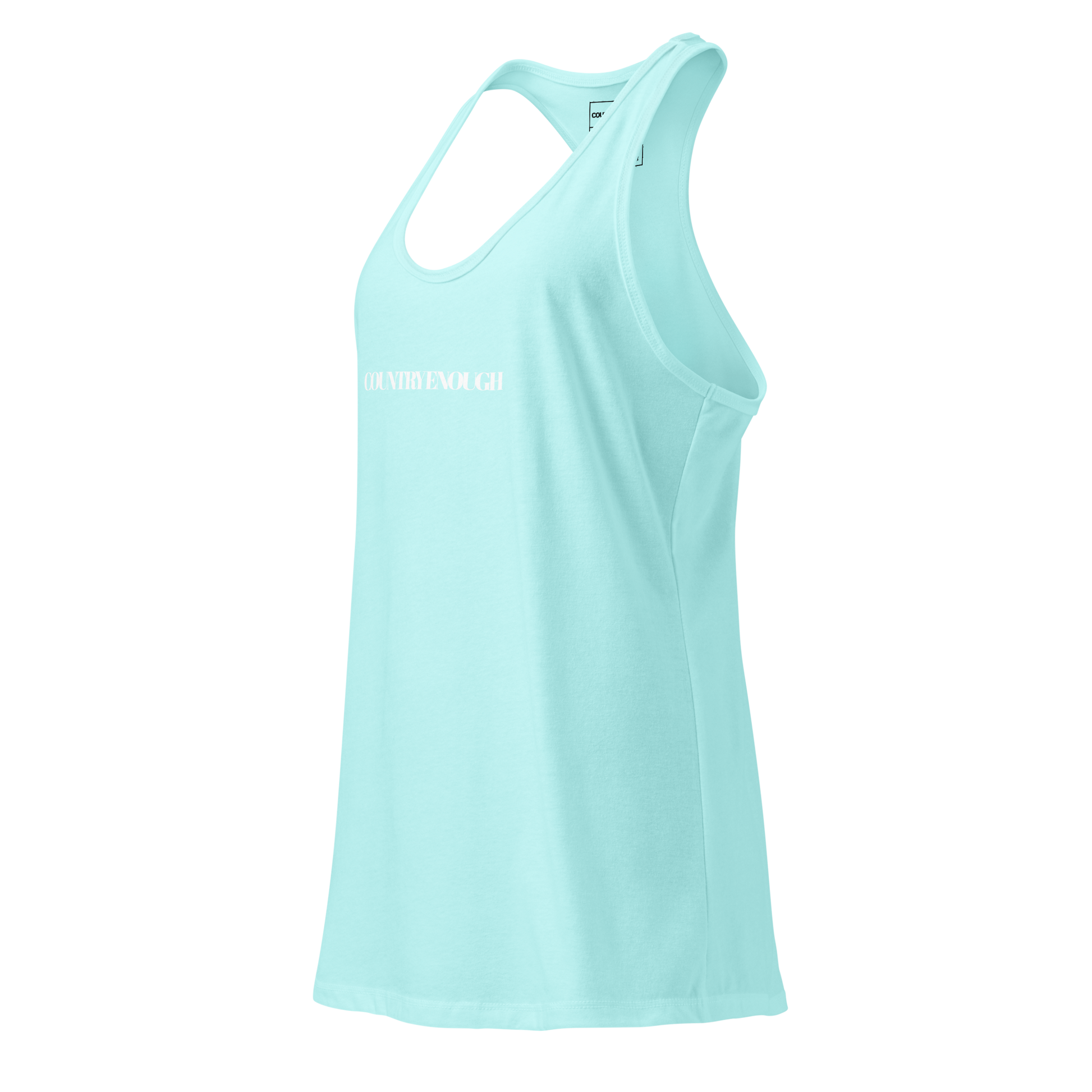 Cancun tank top with words country enough on the front and words country enough down the spine on the back #cancun