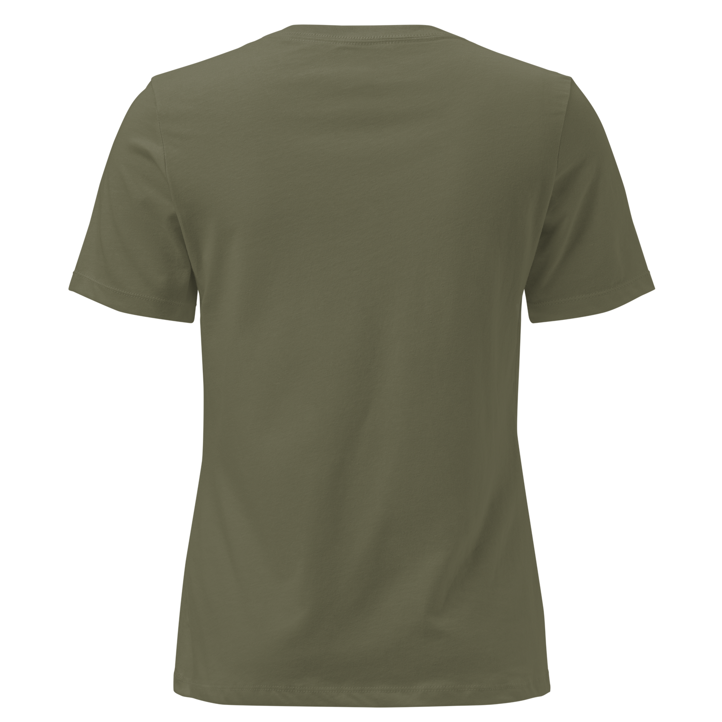 T-shirt with graphic of cowgirl on top of a bull and words here for the bulls #militarygreen
