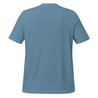 Steel Blue t-shirt with graphic of bull skull, aztec pattern, and words howdy across the top #steelblue