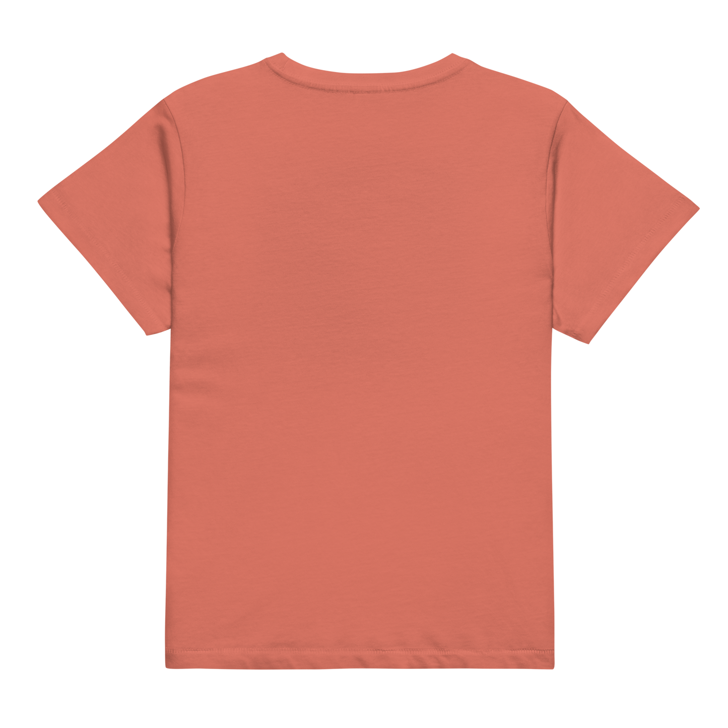 Red Sorbert t-shirt with graphic of a cowgirl, clouds, one mountain, and cacti #redsorbet