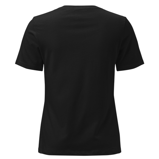 Black t-shirt with graphic of cowgirl riding a bucking bull and the words meet me at the rodeo #black